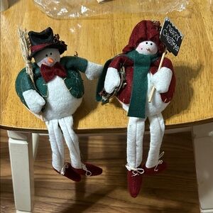 Festive Snowman Holiday Decor Set - Red and Green